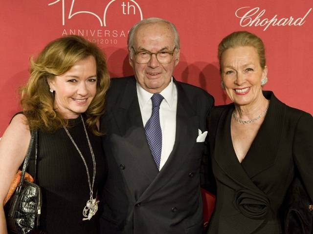 Caroline Gruosi-Scheufele with Karl and Karin Scheufele