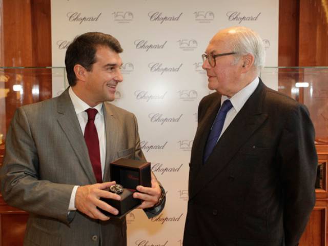 Karl Scheufele and FCB President Joan Laporta
