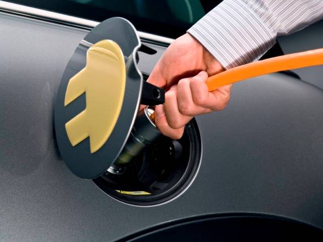 The charging unit on the Mini E concept