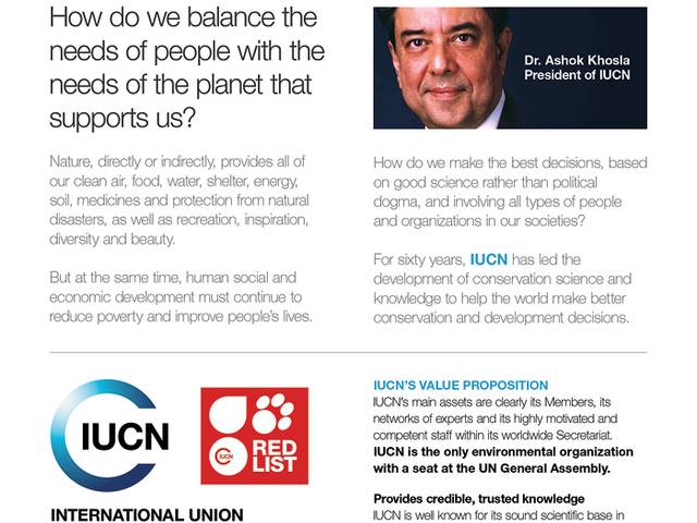 IUCN is the world’s oldest and largest global environmental network