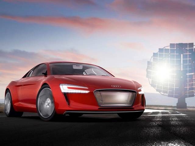 A high-performance sports car with a purely electric drive system