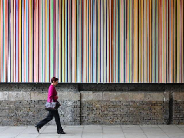 "Poured Lines: Southwark Street" artwork by Ian Davenport