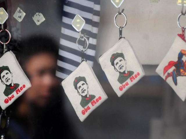 "Chairman Oba Mao" memorabilia for sale in Beijing ahead of Obama’s visit. Photo Credit: Getty