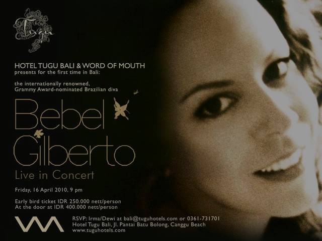 The internationally-renowned bossa nova diva live in Concert at Hotel Tugu Bali