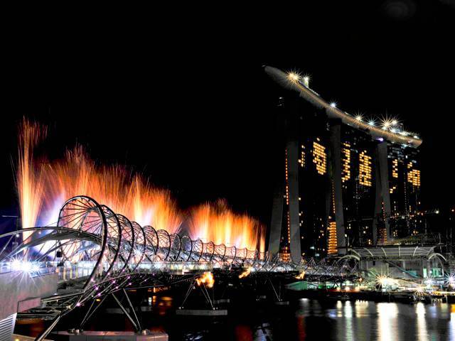 Opening of the Helix Bridge at Marina Bay Sands
