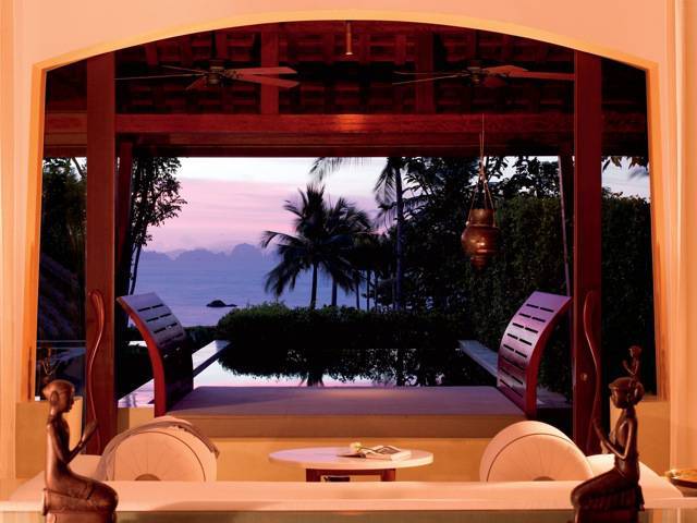 View of the sunset from the villa