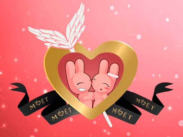 3 different Moët “Love Mails” can be personalised and sent directly from<a href=" www.moetcelebratinglove.com"> www.moetcelebratinglove.com</a>.